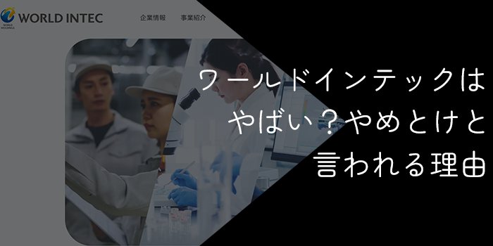 ワールドインテックはやばい？やめとけと言われる理由や評判を調査